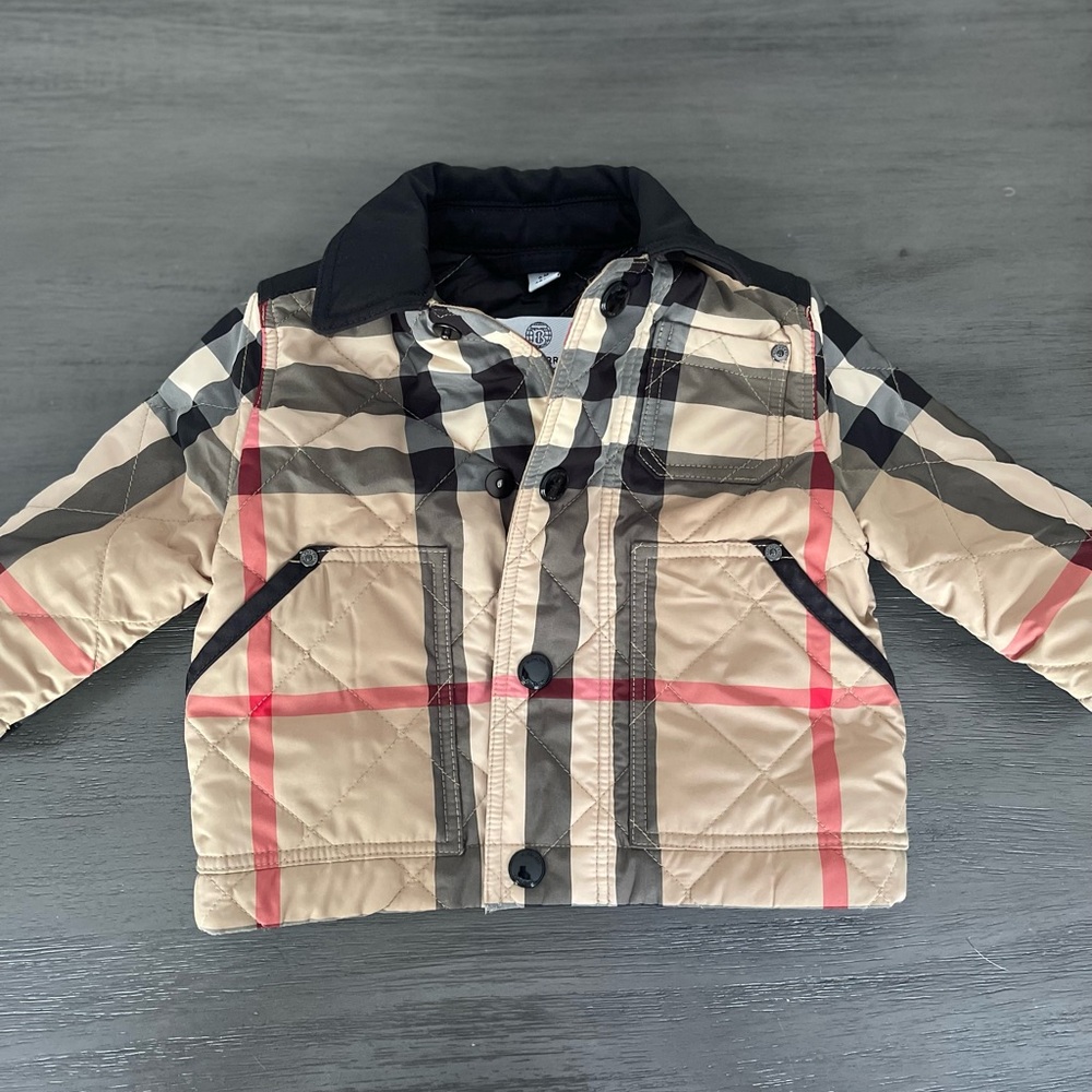 Authentic Unisex Burberry Check Quilted Renfred Jacket 6-9 Months